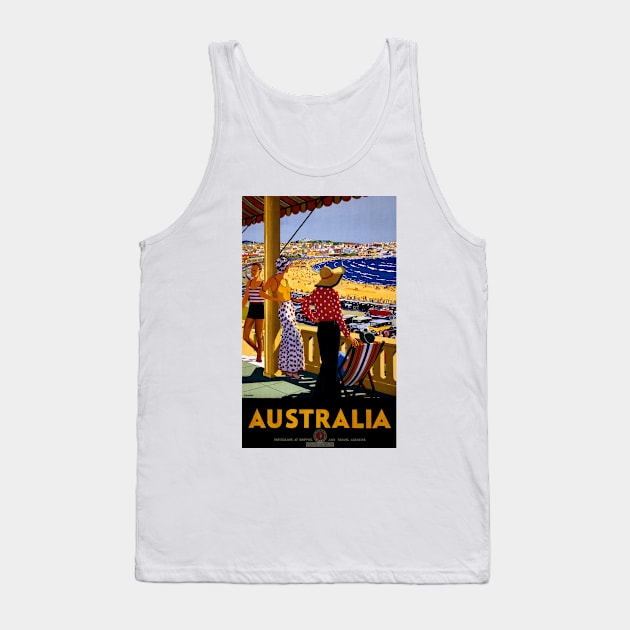 Vintage Travel Poster Australia Beach Tank Top by vintagetreasure